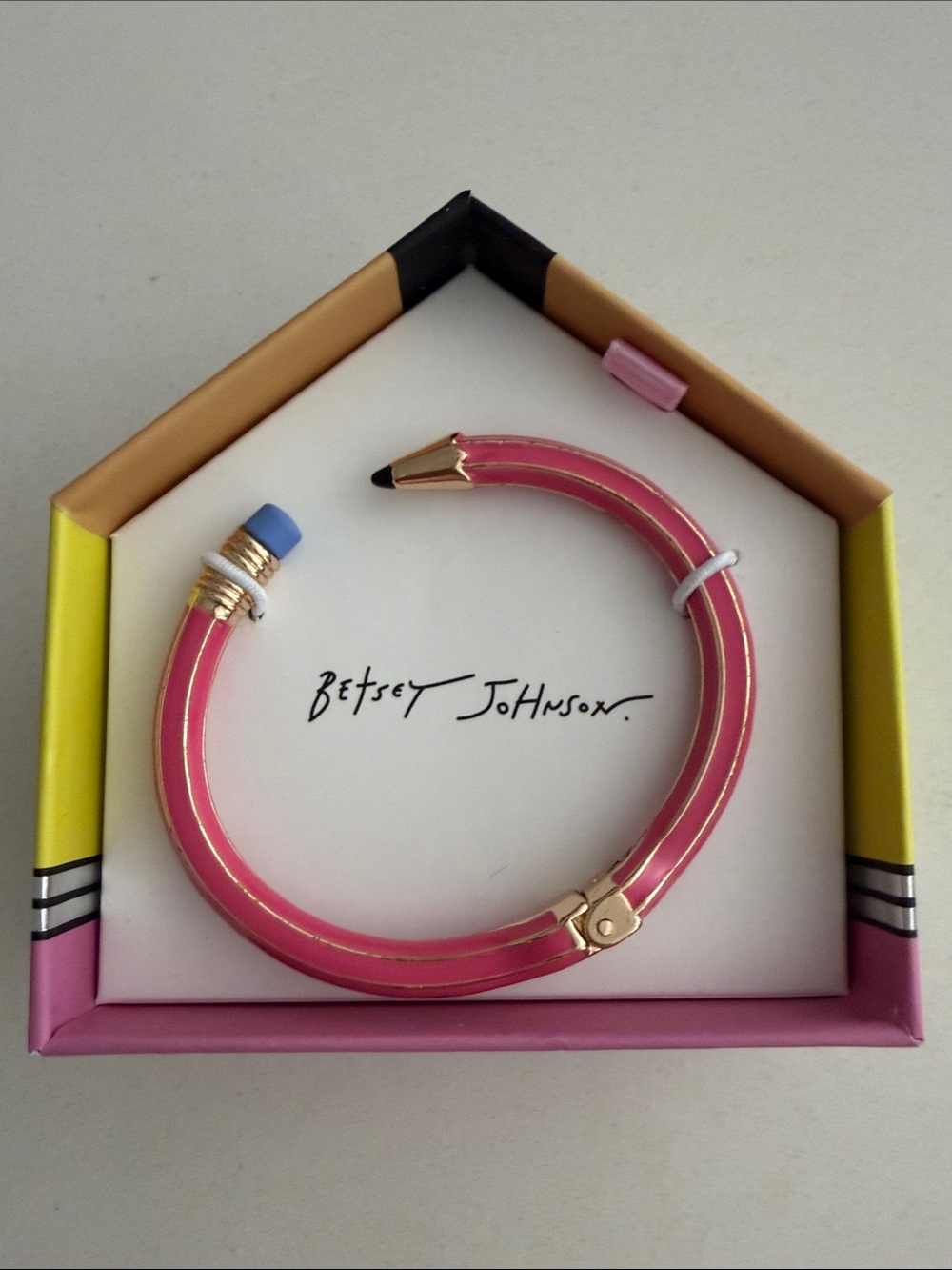 Betsey Johnson Pink Pencil Cuff Bracelet
